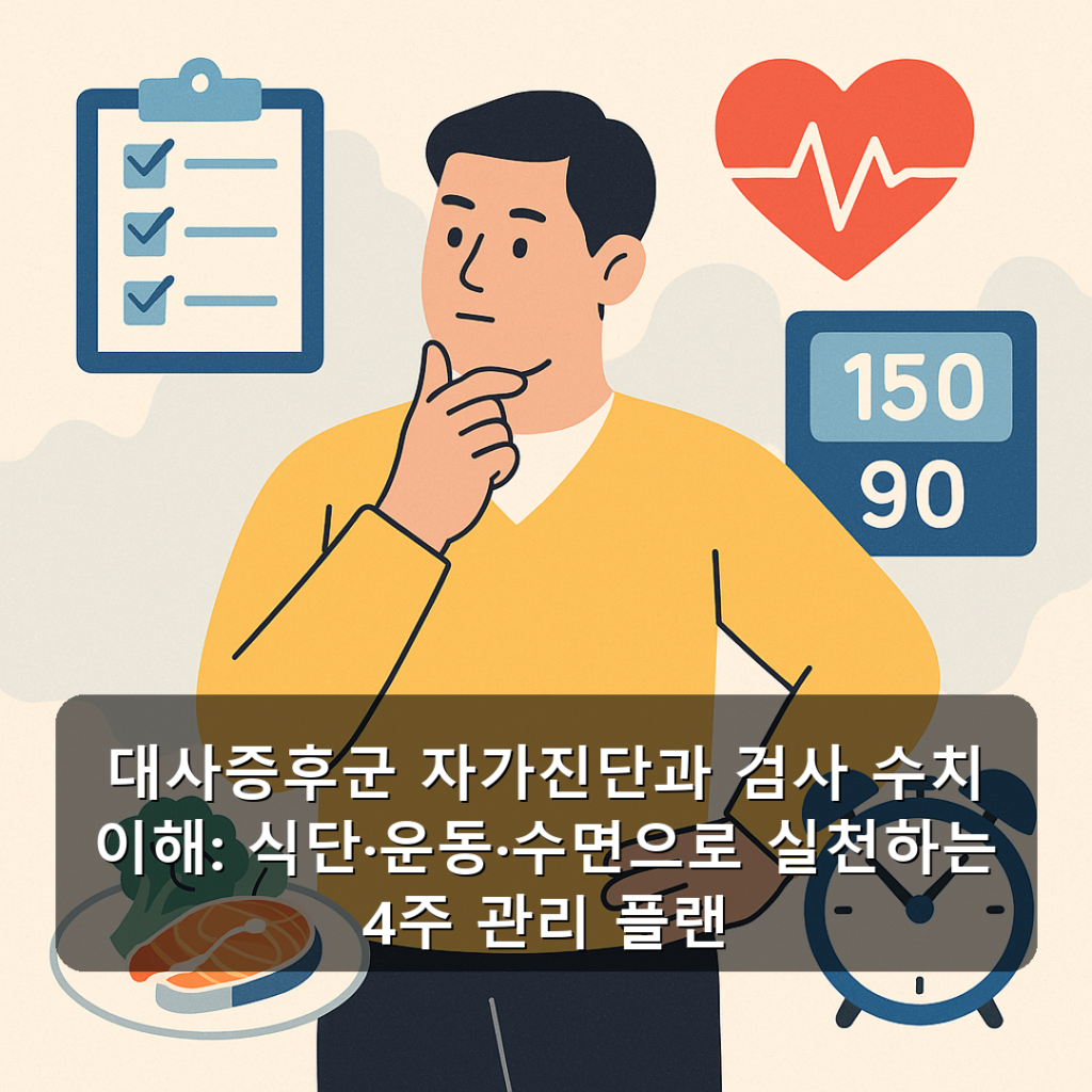 대사증후군 자가진단과 검사 수치 이해: 식단·운동·수면으로 실천하는 4주 관리 플랜