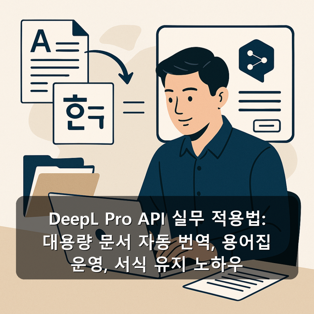 DeepL Pro API 실무 적용법: 대용량 문서 자동 번역, 용어집 운영, 서식 유지 노하우