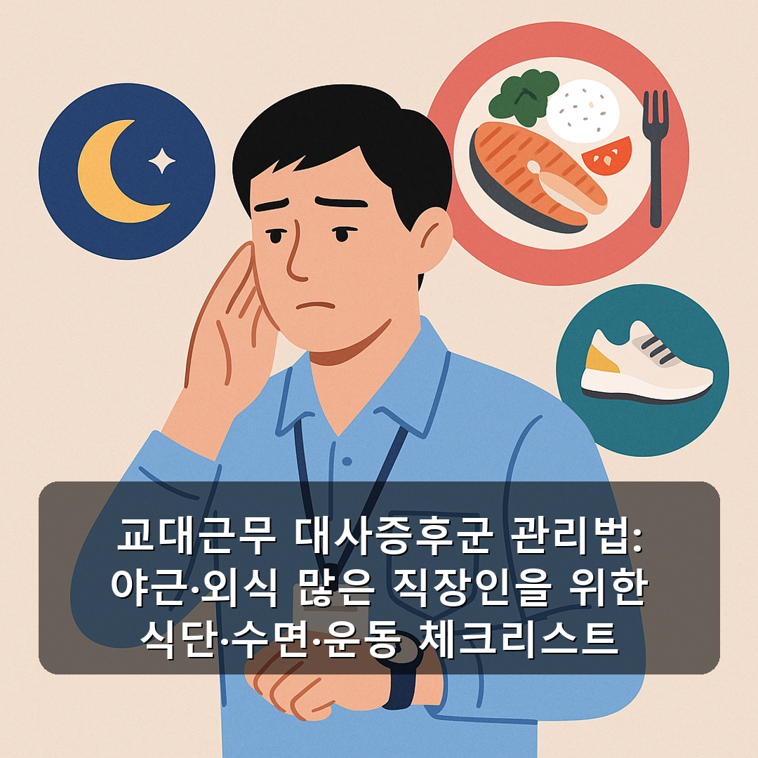 교대근무 대사증후군 관리법: 야근·외식 많은 직장인을 위한 식단·수면·운동 체크리스트