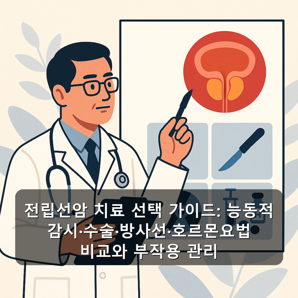 전립선암 치료 선택 가이드: 능동적 감시·수술·방사선·호르몬요법 비교와 부작용 관리