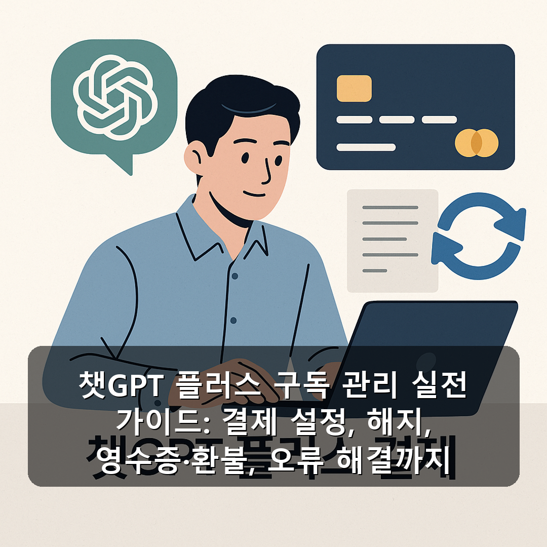 챗GPT 플러스 구독 관리 실전 가이드: 결제 설정, 해지, 영수증·환불, 오류 해결까지