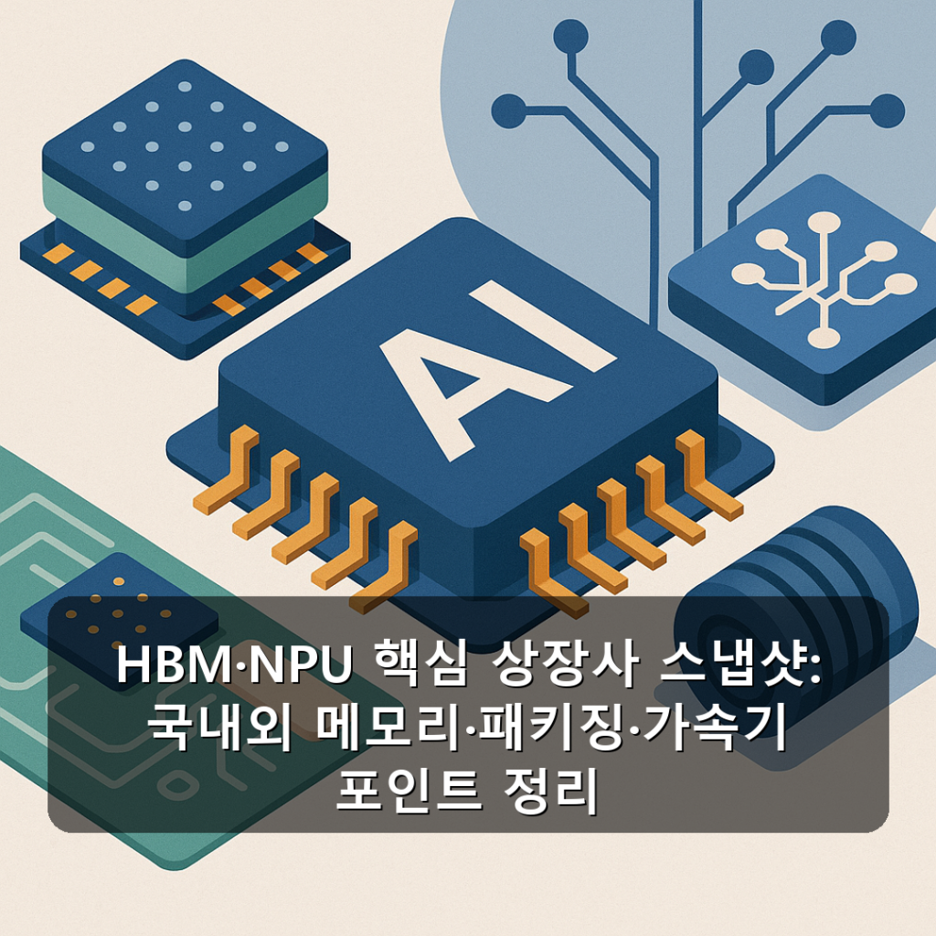 HBM·NPU 핵심 상장사 스냅샷: 국내외 메모리·패키징·가속기 포인트 정리