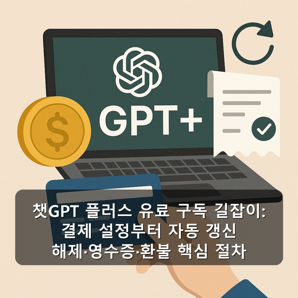 챗GPT 플러스 유료 구독 길잡이: 결제 설정부터 자동 갱신 해제·영수증·환불 핵심 절차