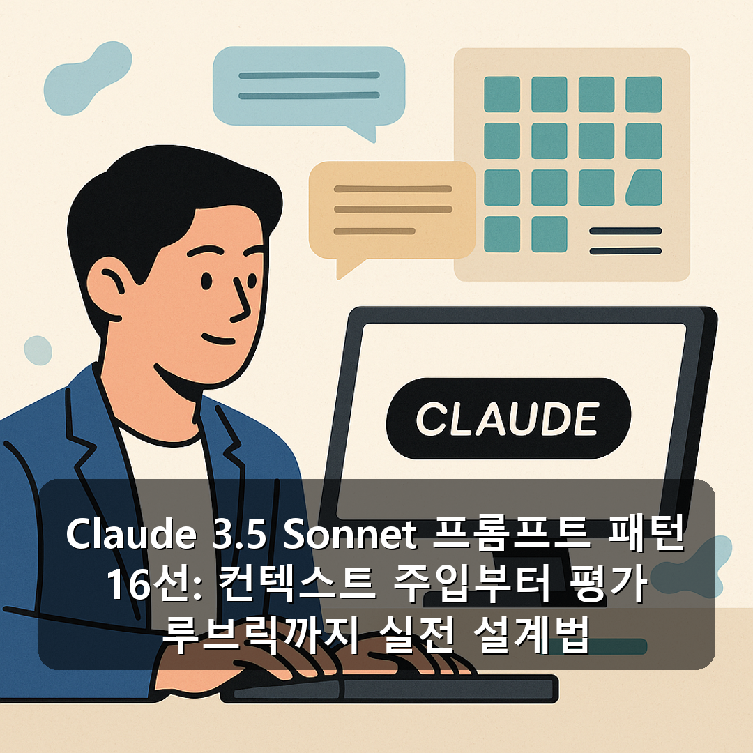 Claude 3.5 Sonnet 프롬프트 패턴 16선: 컨텍스트 주입부터 평가 루브릭까지 실전 설계법