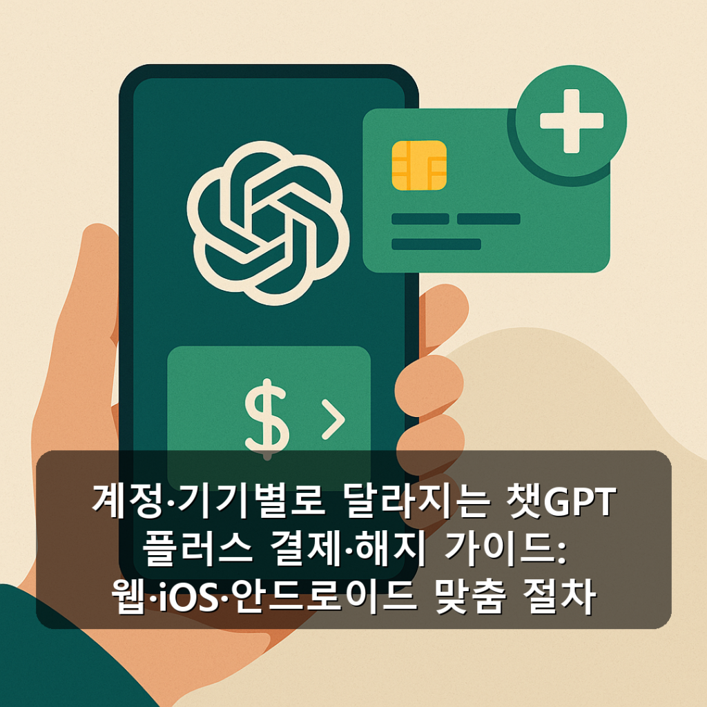 계정·기기별로 달라지는 챗GPT 플러스 결제·해지 가이드: 웹·iOS·안드로이드 맞춤 절차