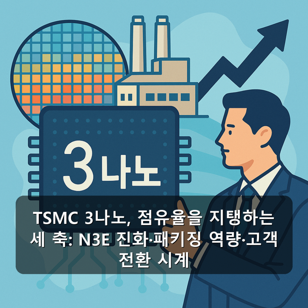 TSMC 3나노, 점유율을 지탱하는 세 축: N3E 진화·패키징 역량·고객 전환 시계