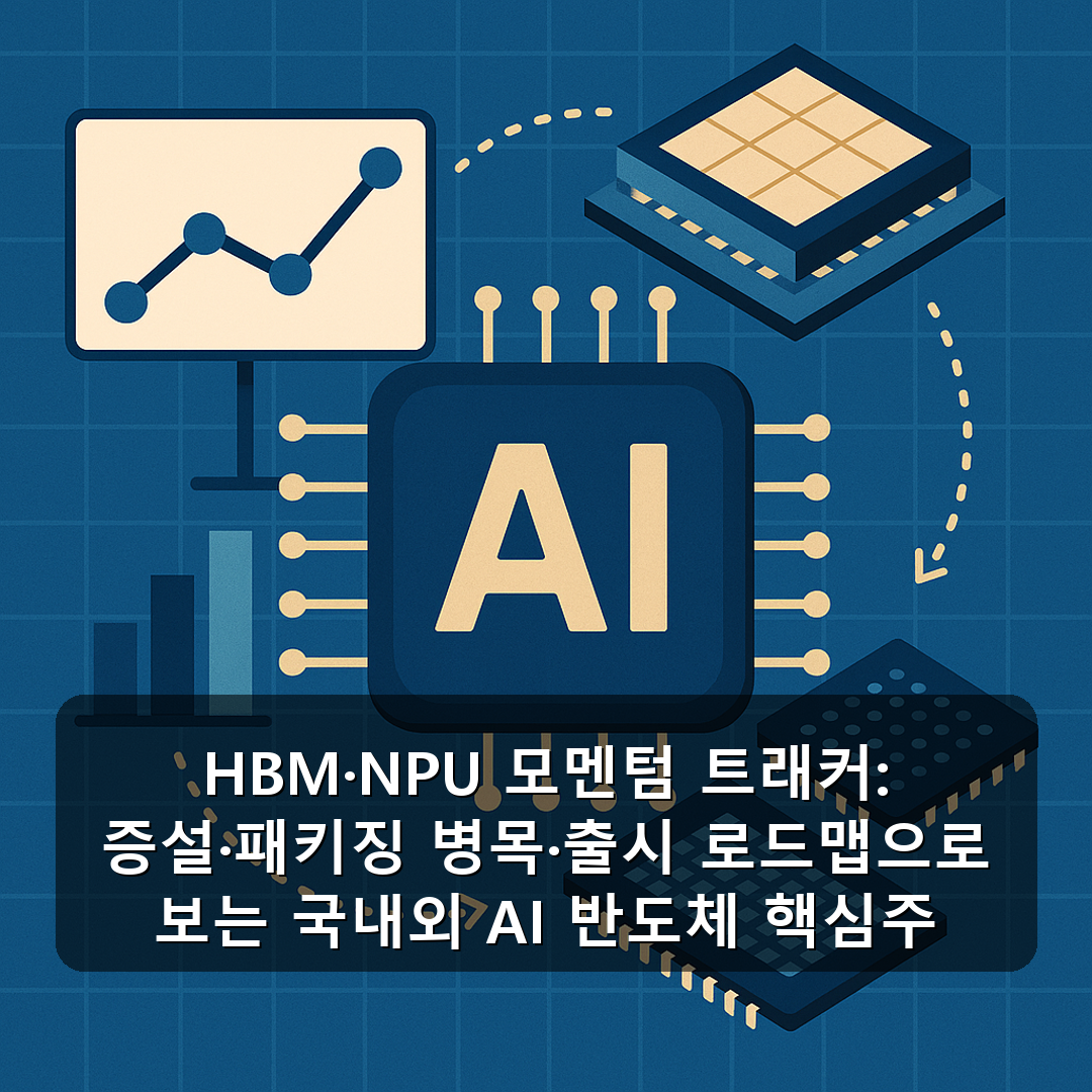 HBM·NPU 모멘텀 트래커: 증설·패키징 병목·출시 로드맵으로 보는 국내외 AI 반도체 핵심주