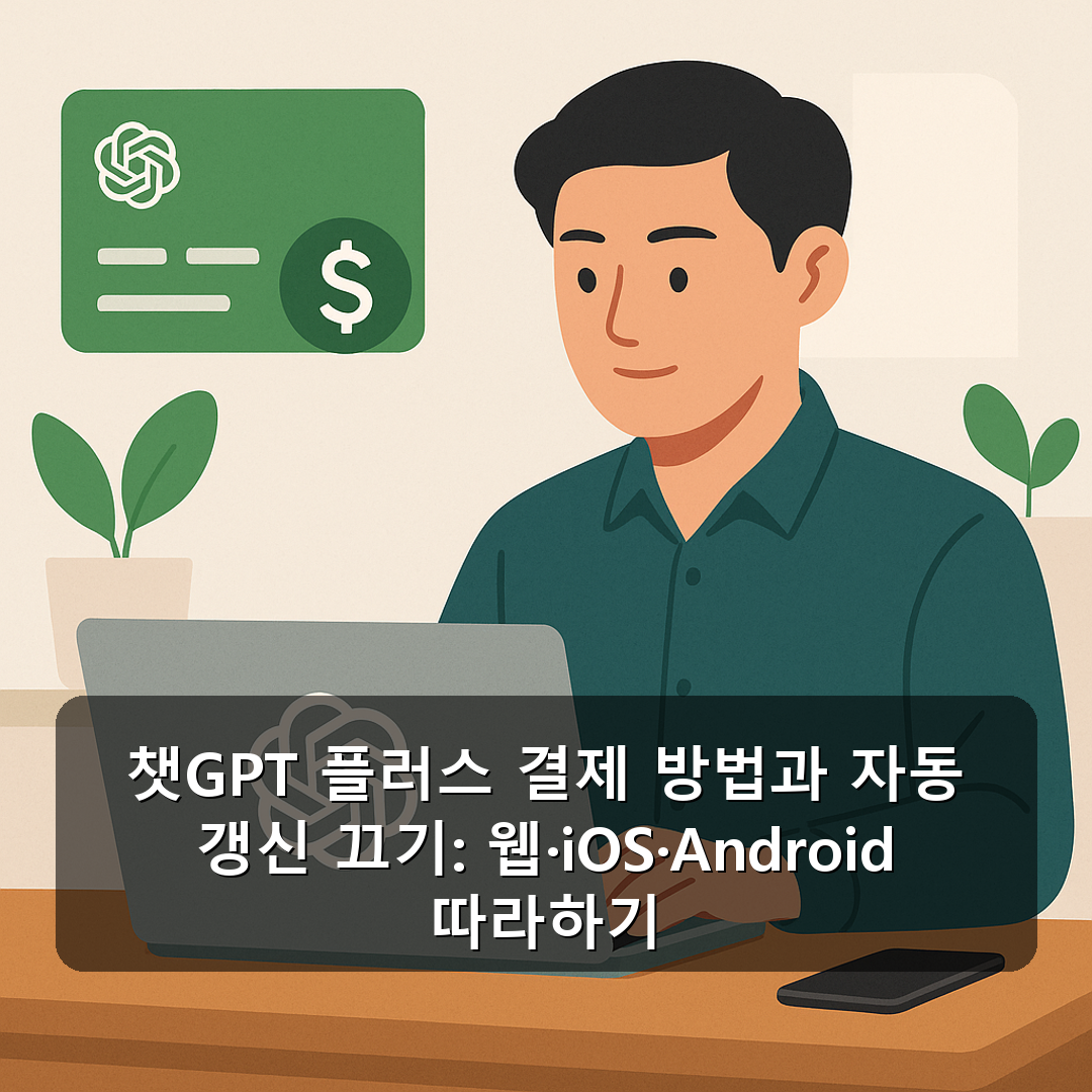 챗GPT 플러스 결제 방법과 자동 갱신 끄기: 웹·iOS·Android 따라하기
