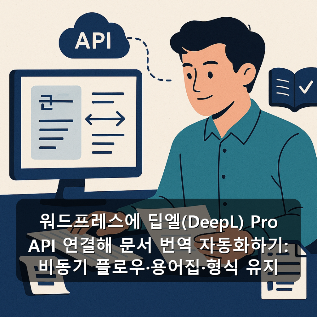 워드프레스에 딥엘(DeepL) Pro API 연결해 문서 번역 자동화하기: 비동기 플로우·용어집·형식 유지 핵심 팁