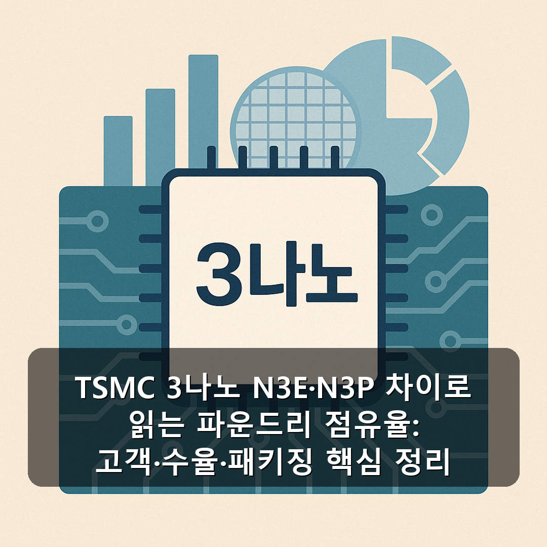 TSMC 3나노 N3E·N3P 차이로 읽는 파운드리 점유율: 고객·수율·패키징 핵심 정리
