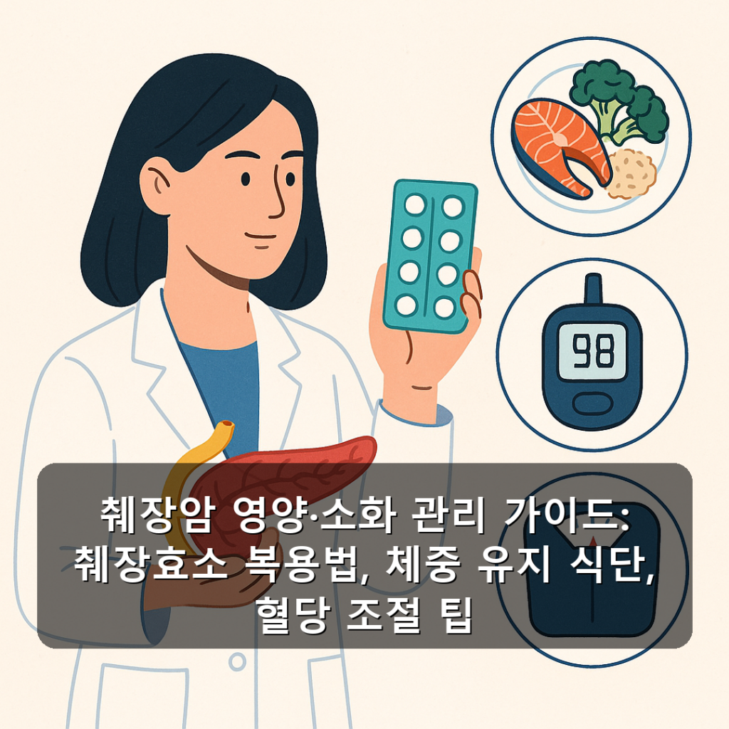 췌장암 영양·소화 관리 가이드: 췌장효소 복용법, 체중 유지 식단, 혈당 조절 팁