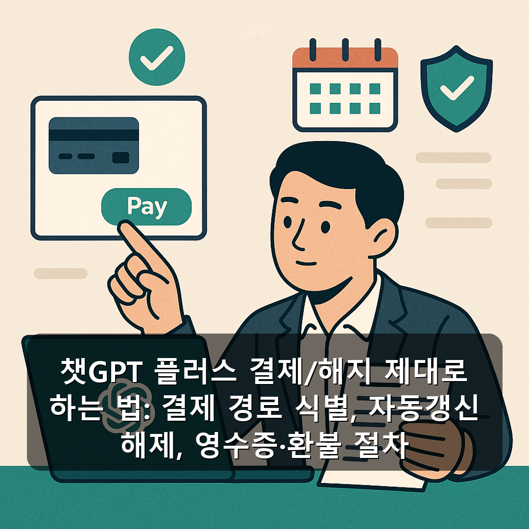 챗GPT 플러스 결제/해지 제대로 하는 법: 결제 경로 식별, 자동갱신 해제, 영수증·환불 절차