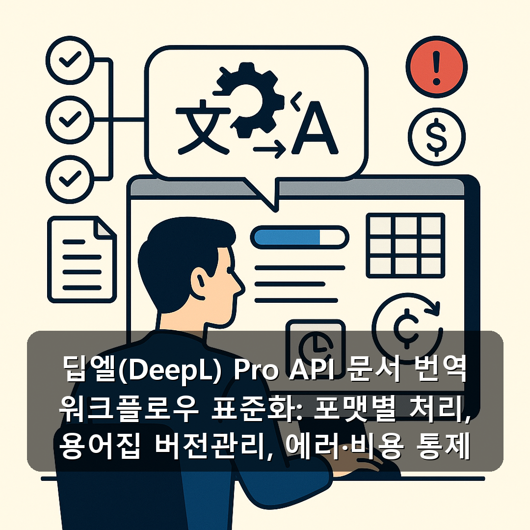 딥엘(DeepL) Pro API 문서 번역 워크플로우 표준화: 포맷별 처리, 용어집 버전관리, 에러·비용 통제