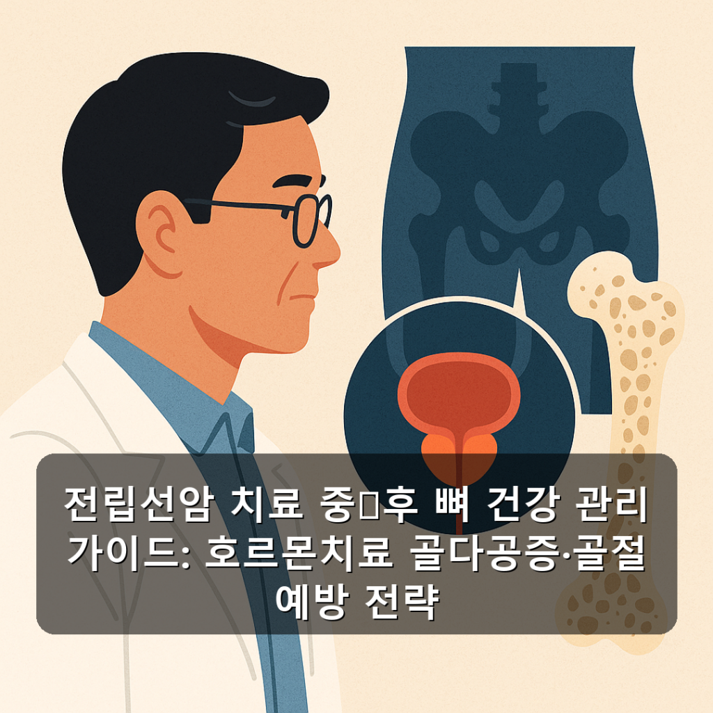 전립선암 치료 중‧후 뼈 건강 관리 가이드: 호르몬치료 골다공증·골절 예방 전략