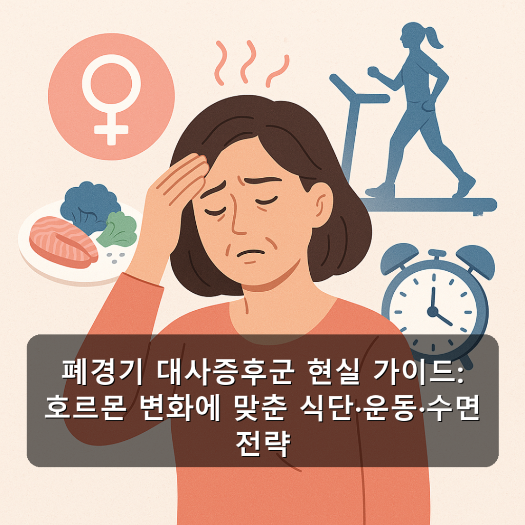 폐경기 대사증후군 현실 가이드: 호르몬 변화에 맞춘 식단·운동·수면 전략
